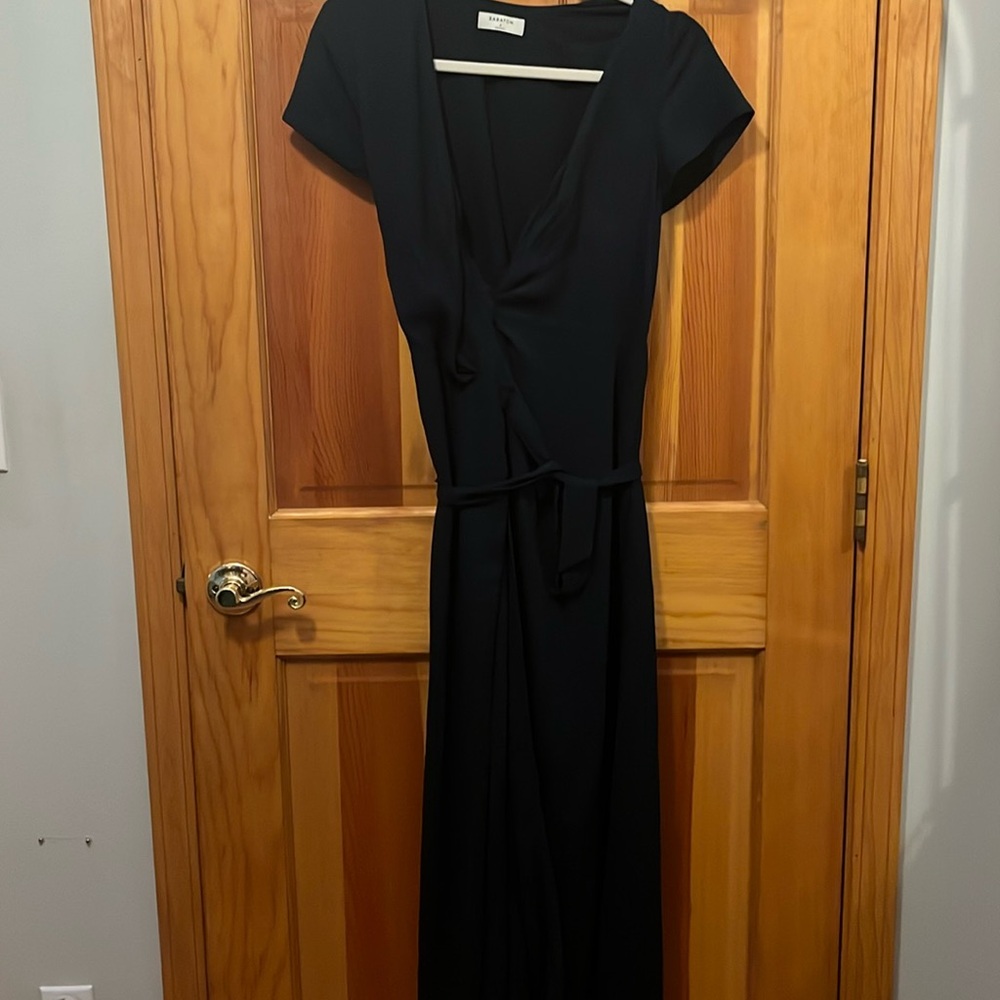 Aritzia Navy wrap dress size small.